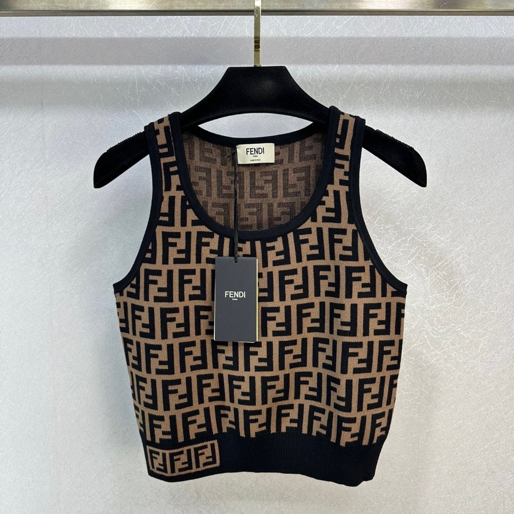 FENDI double F monogram logo knitted vest